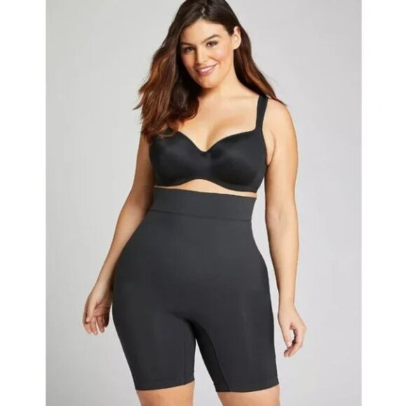 Cacique Shapewear The Slimmer Ultra High Waist Shorts Black 14/16 - Picture 1 of 9